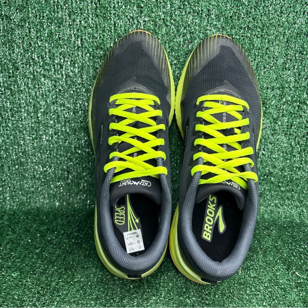 Brooks Catamount Trail Running Lace Up Shoes Black Yellow Mens Size 10 - Picture 5 of 12
